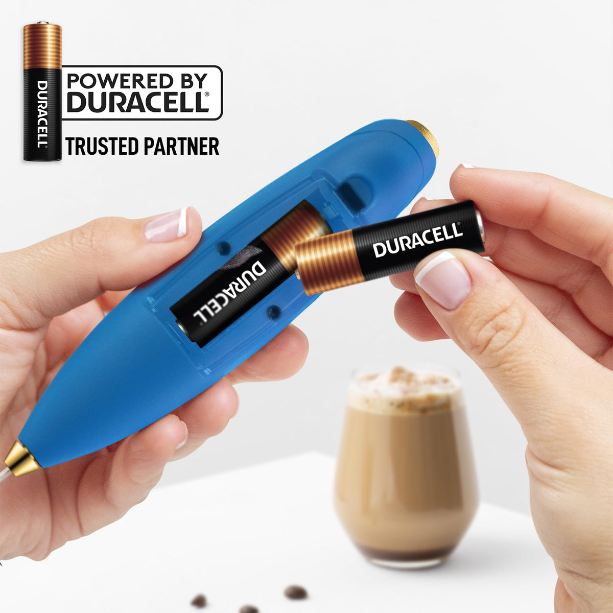Powerful Milk Frother Wand With Duracell Batteries
