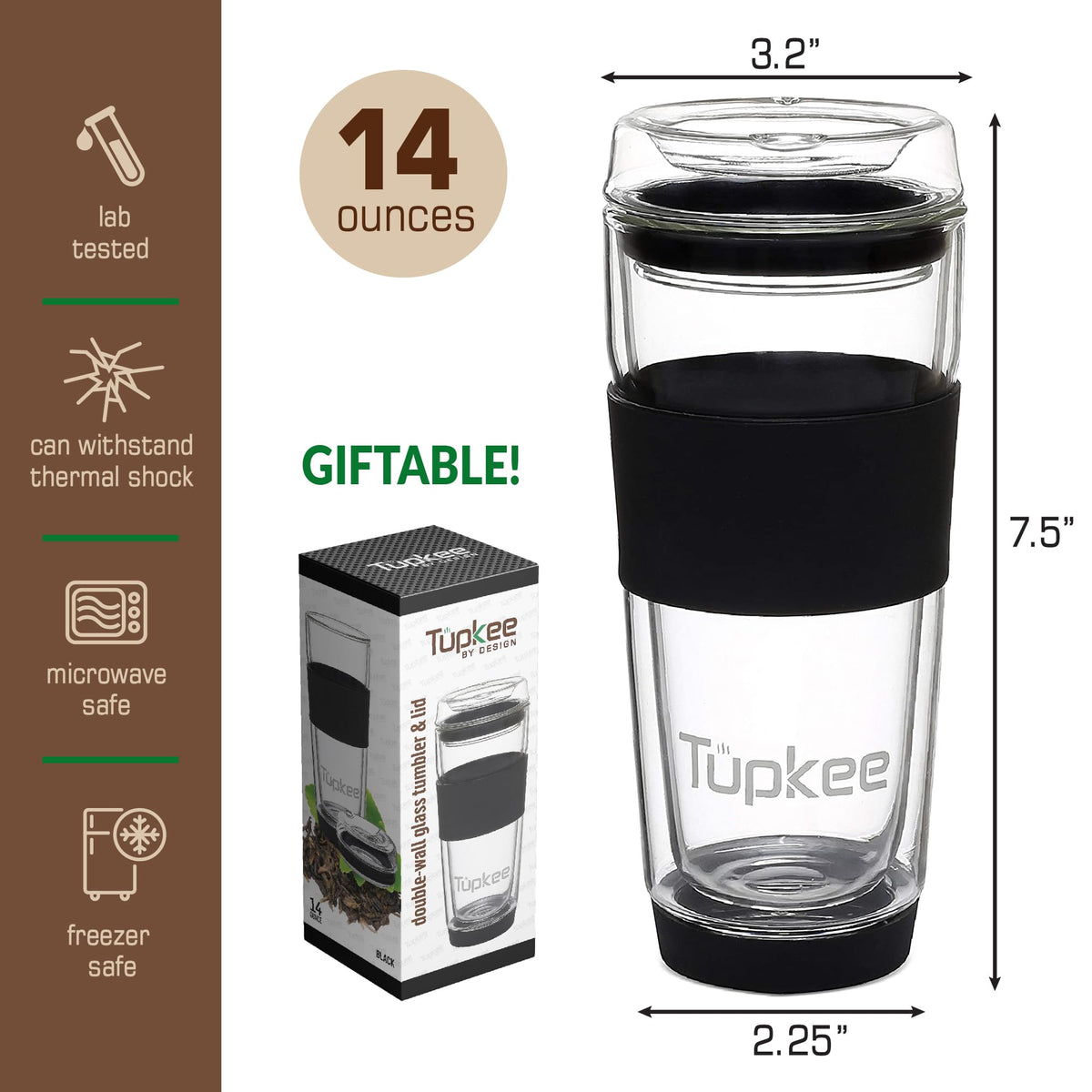 Double Wall All Glass Tumbler