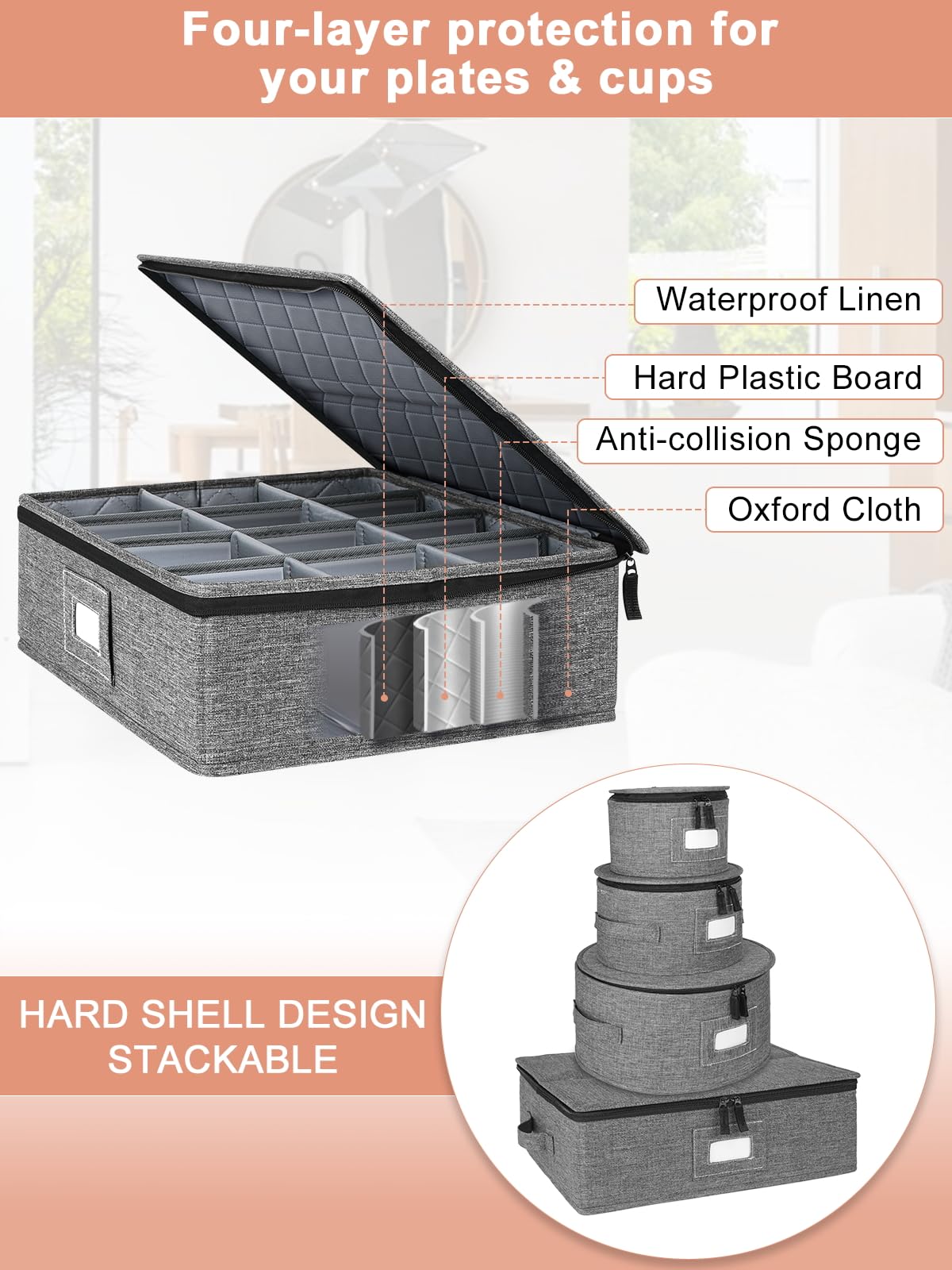 Rigid China Storage Containers (5 Count)