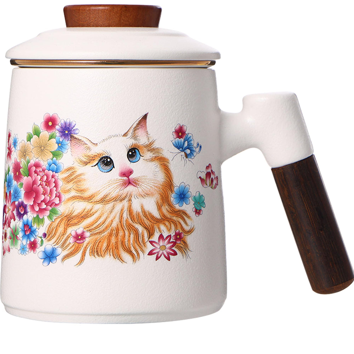 Ceramic Tea Infuser Cup with Lid