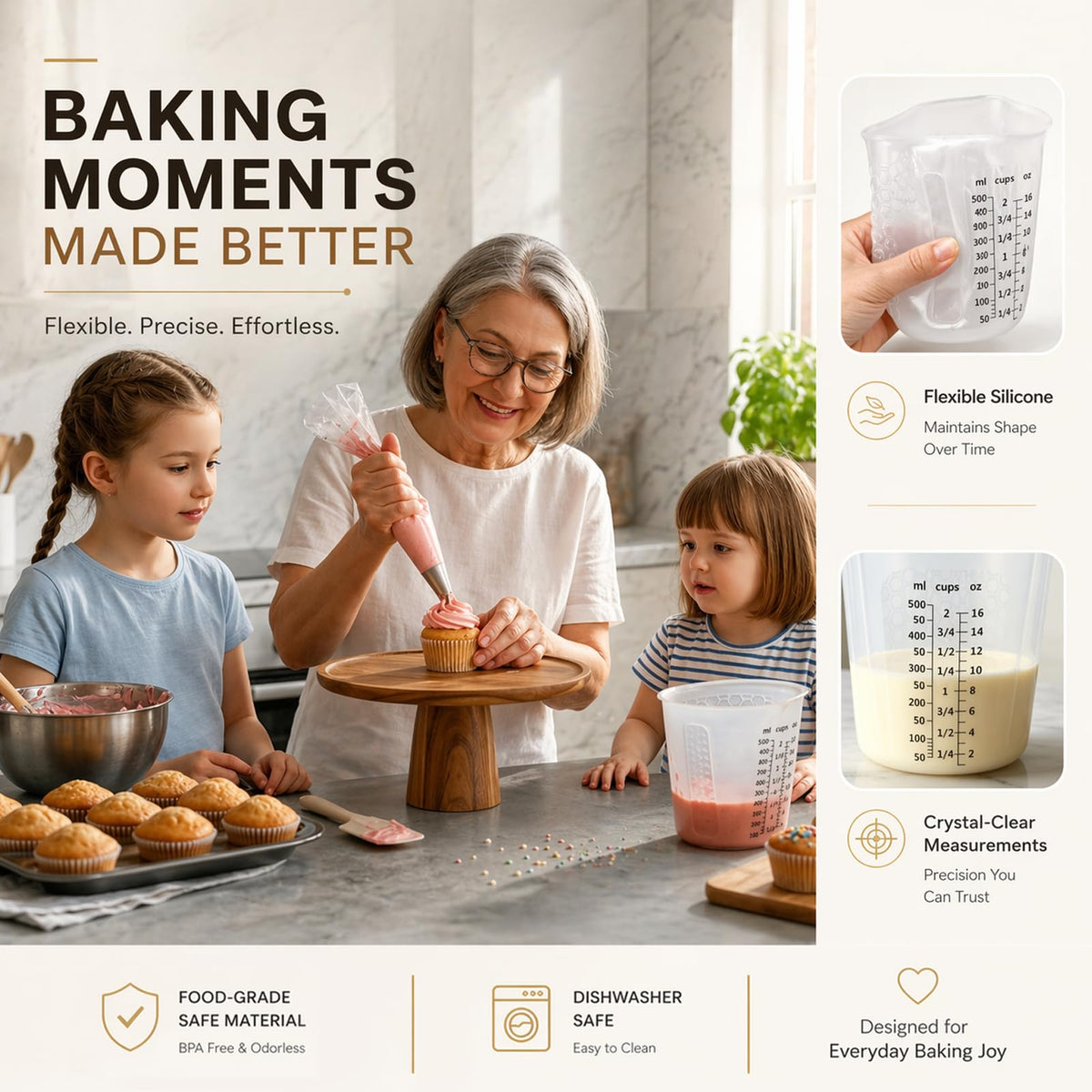 Silicone Measuring Cups Set 1 (6 Count)