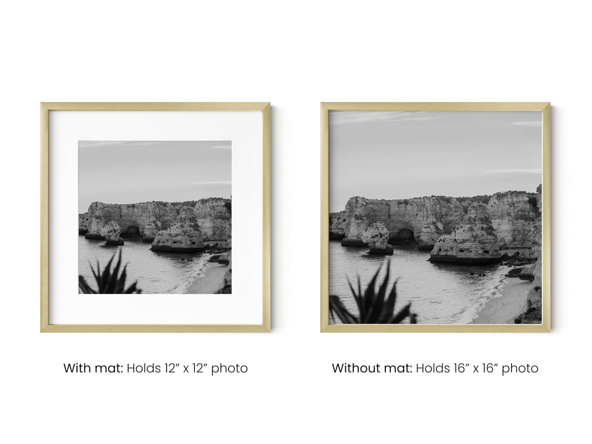 16x16 Gold Metal Picture Frames Matted to 12x12 (4 Count)