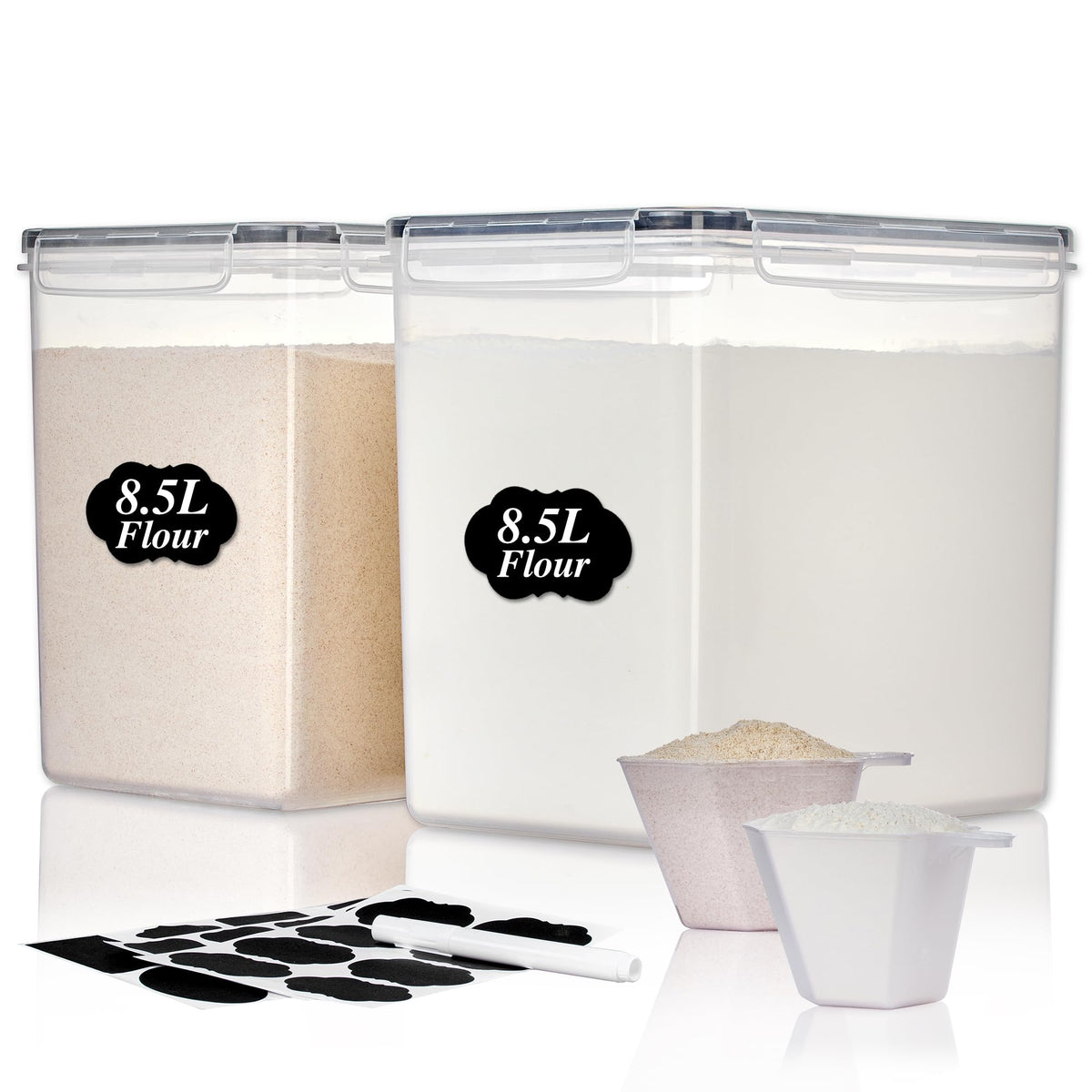 8.5L Extra Large Flour Sugar Storage Containers (2 Count)