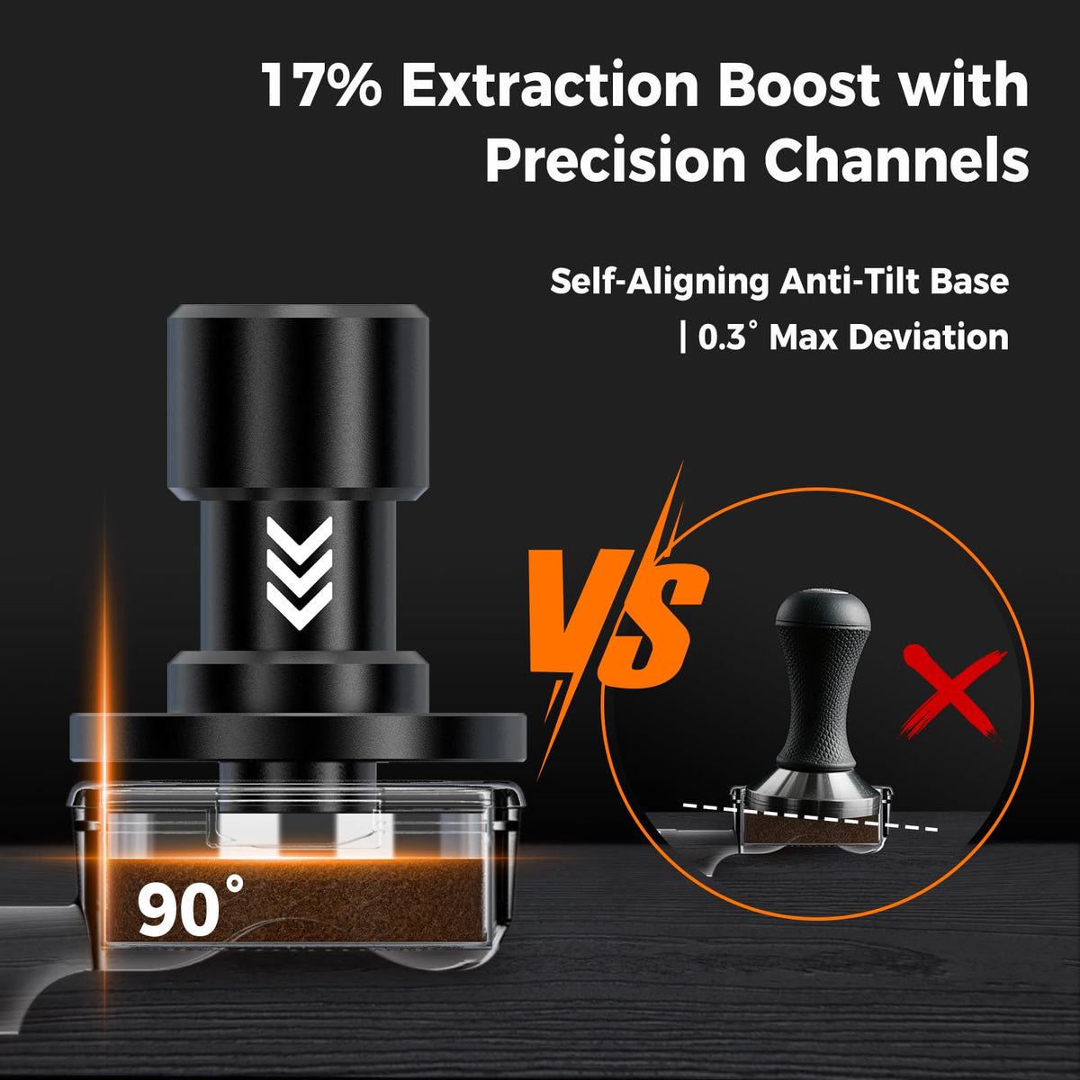 51MM V6 Impact Espresso Tamper with Sound Feedback