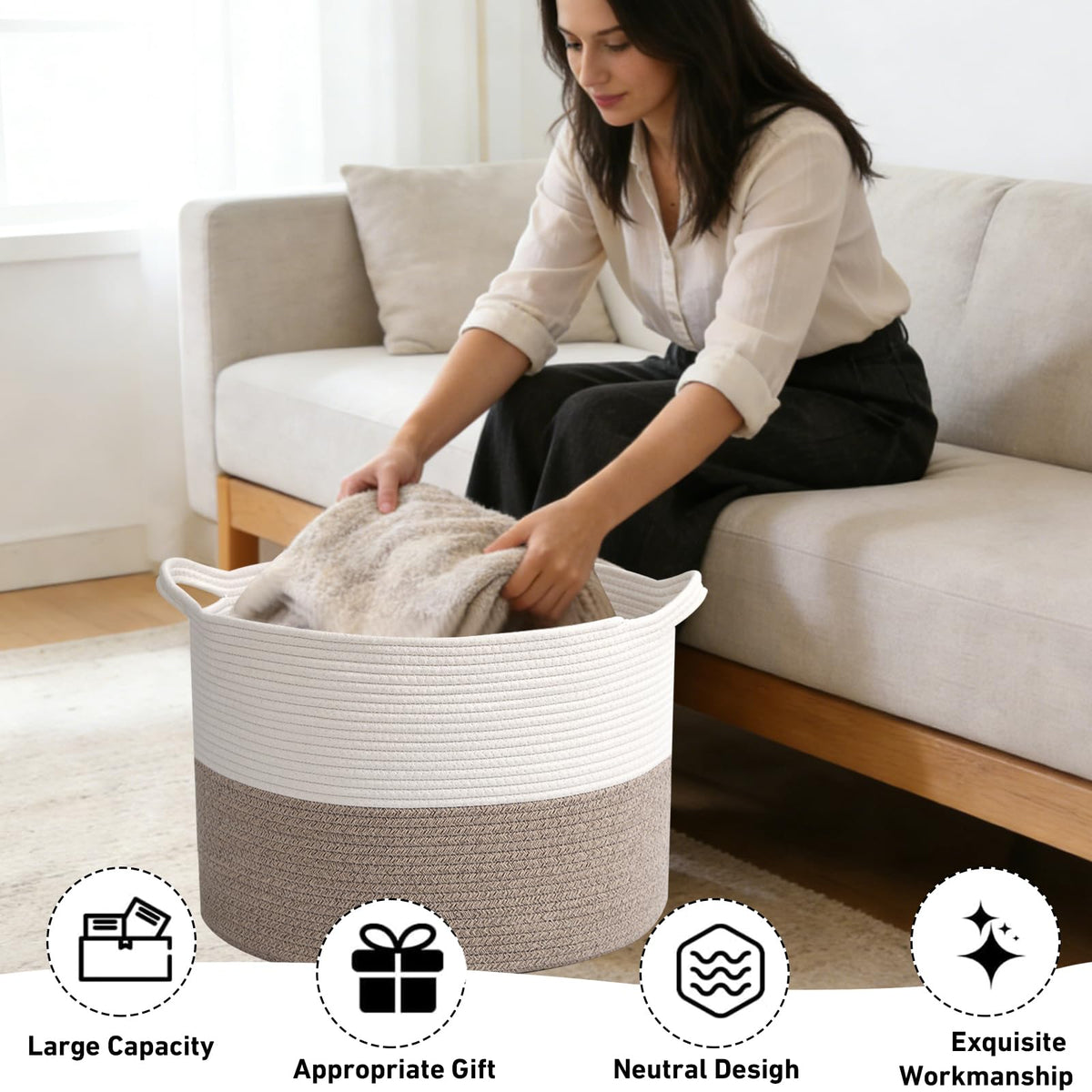 115L Extra Large Blanket Basket