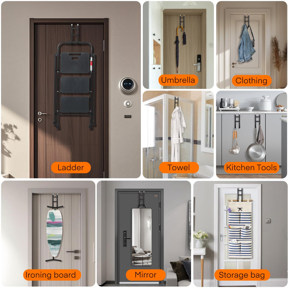 Over the Door Hooks (4 Count)