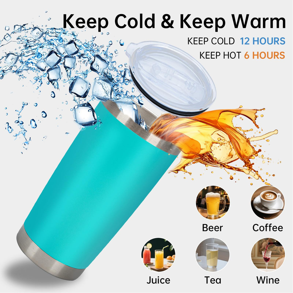 32 Pack 20oz Stainless Steel Insulated Bulk Tumblers with Lid&Straw (32 Count)