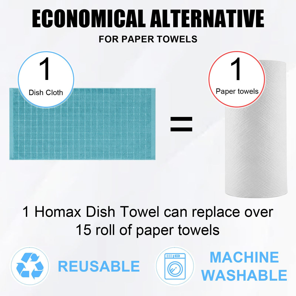 100% Cotton Terry Kitchen Towels (8 Count)