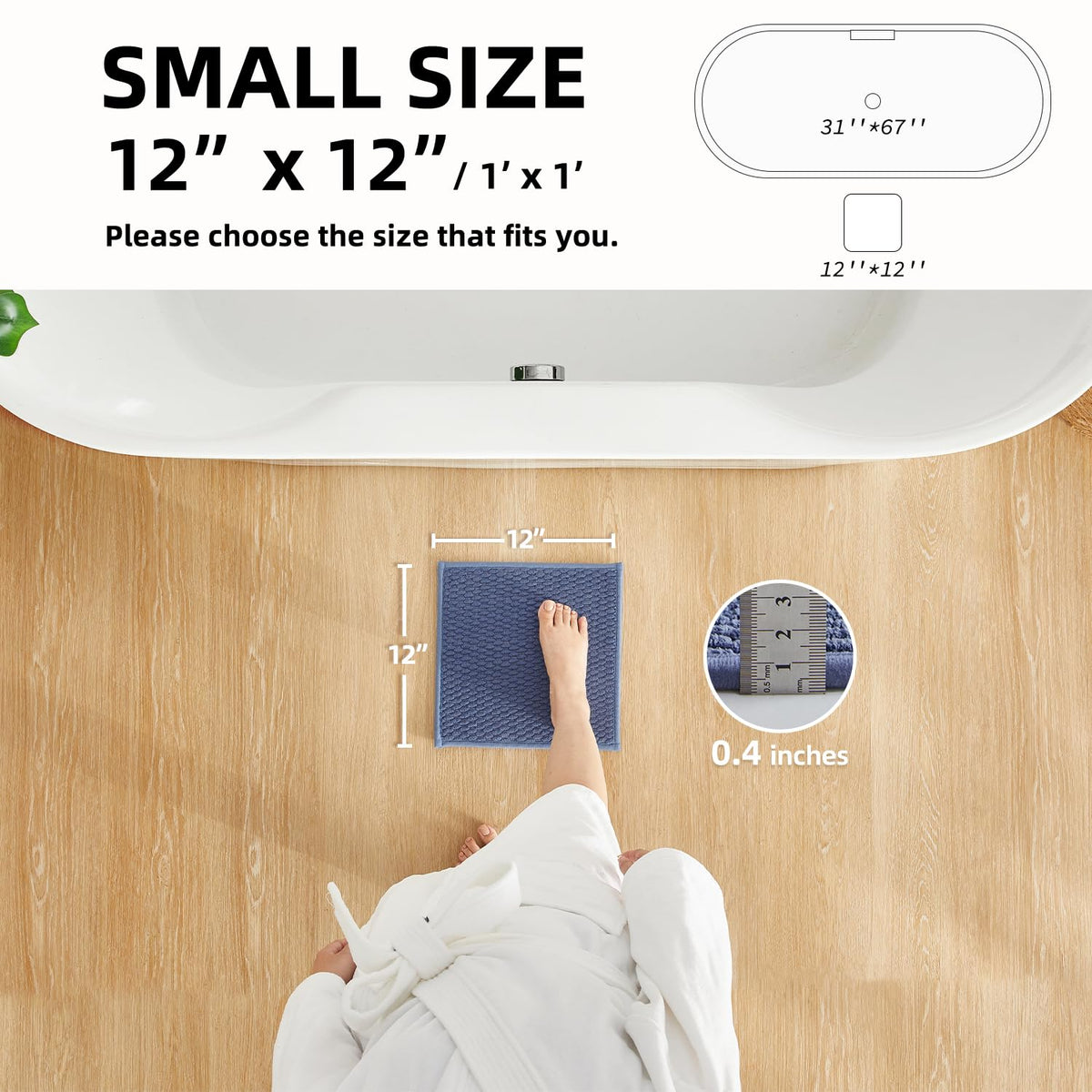 Small Bathroom Rugs Non Slip Washable Bath Rugs Super Absorbent Bathroom Rug Thin Quick Dry Low Pile Bath Mats