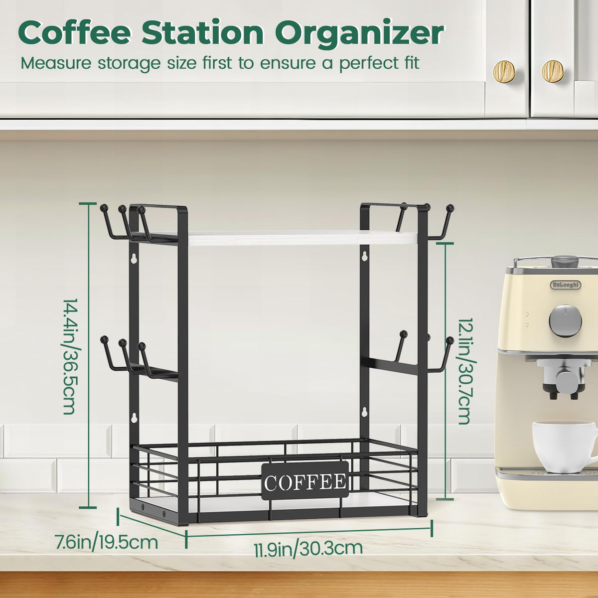 Coffee Mug Cup Holder Tree Bar Station Organizer