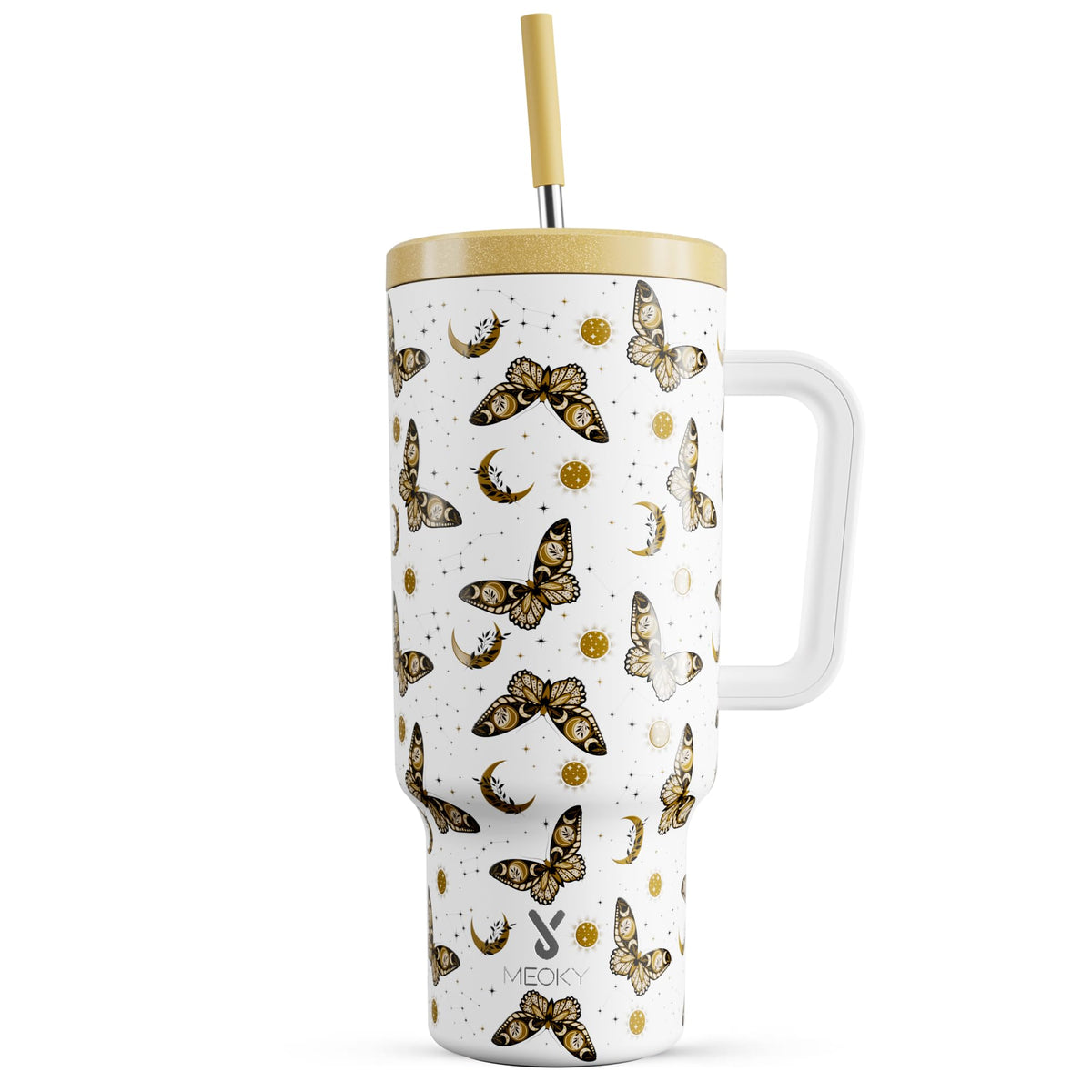 40 oz Tumbler with Handle and Straw