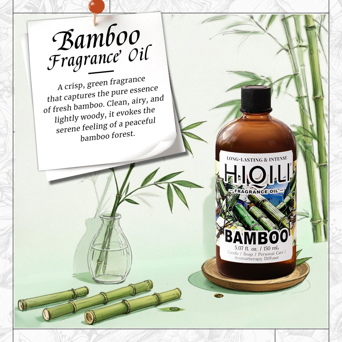Bamboo Fragrance Oil for Candle & Soap Making (5.07 Fl Oz)
