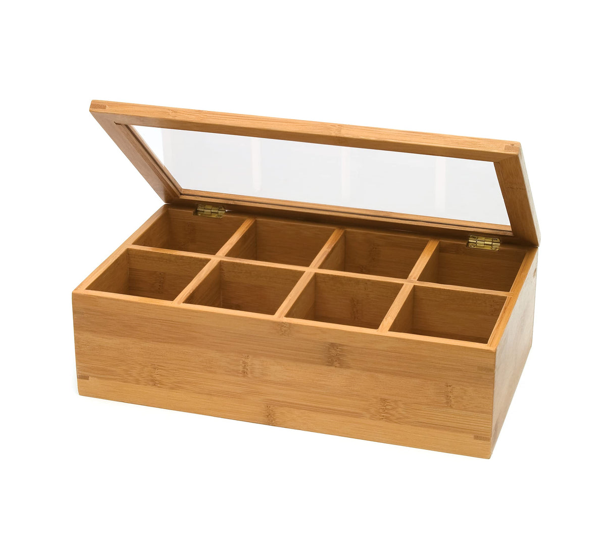 Bamboo Wood Tea Box with Clear Lid