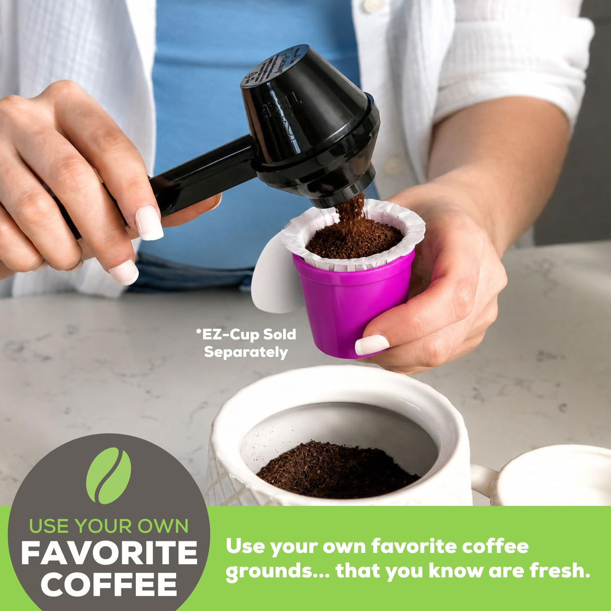 EZ Cup 2.0 Paper Coffee Filters for Reusable K (6 Count)