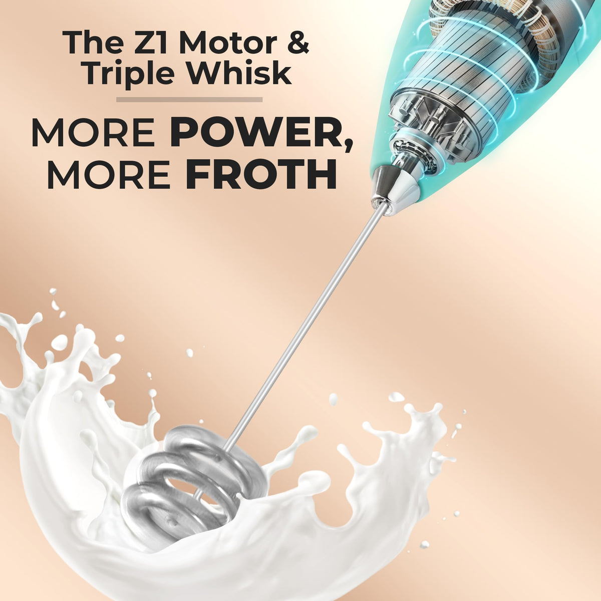 Powerful Milk Frother Wand With Duracell Batteries