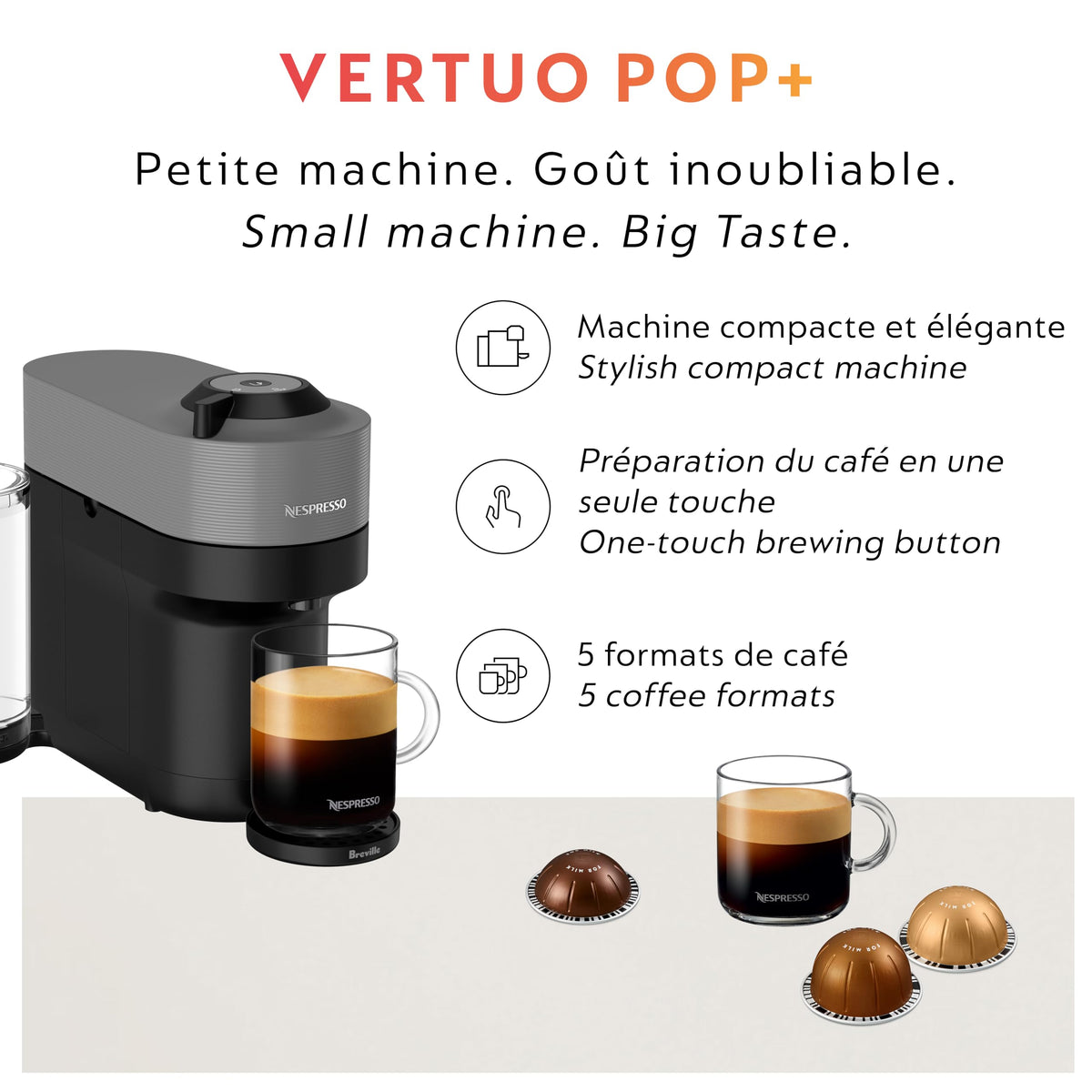 Vertuo Pop+ Coffee Machine with Milk Frother