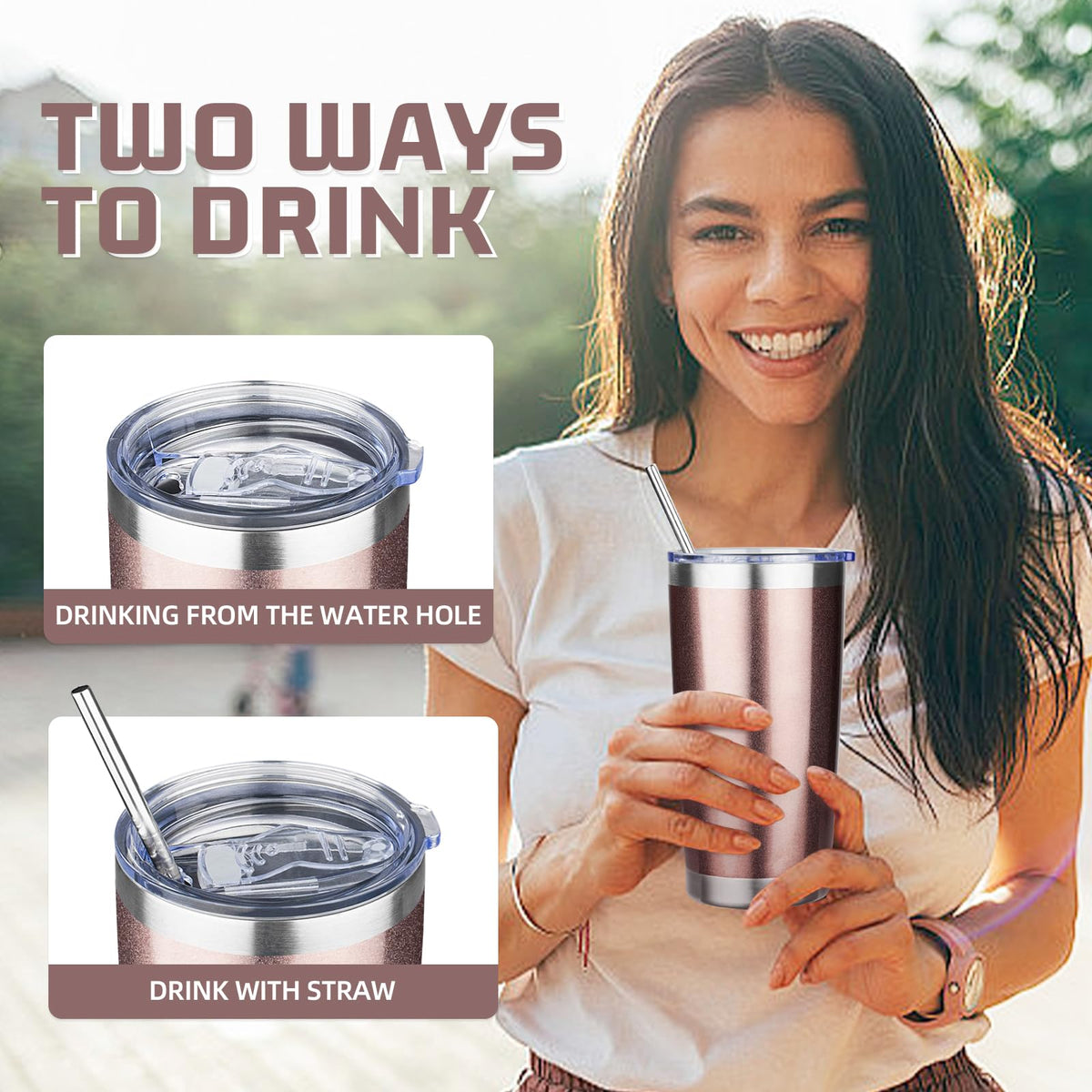 20 oz Tumbler with Lids and Straws (4 Count)