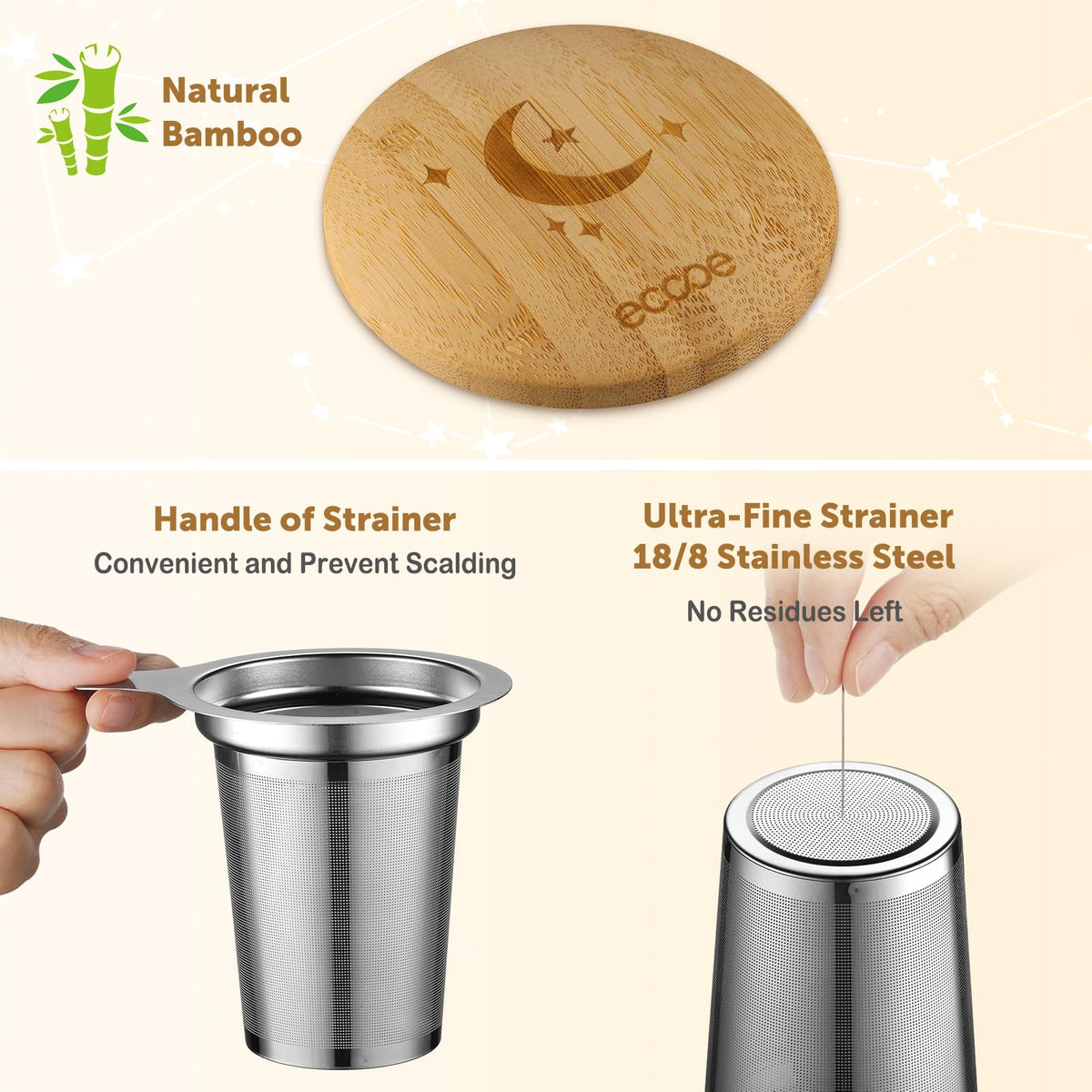Large Tea Infuser Mug 20.3oz Ceramic Tea Cup with Removable Stainless Steel Infuser and Lid