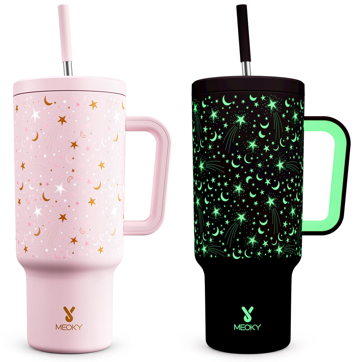 40 oz Tumbler with Handle and Straw