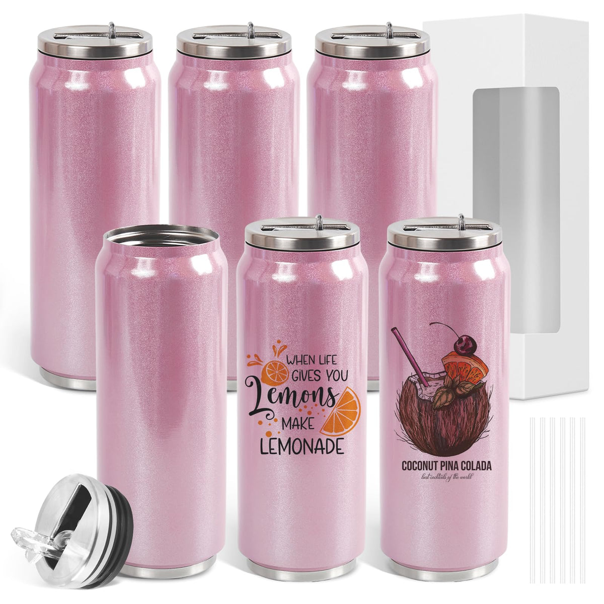 17 oz Sublimation Glitter Tumblers Cans (102 Ounce)