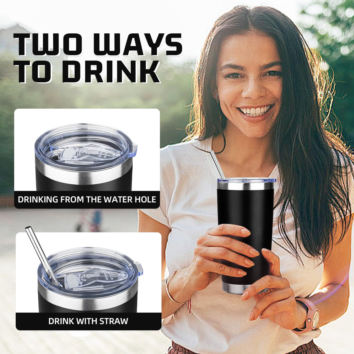 20 oz Tumbler with Lids and Straws (6 Count)