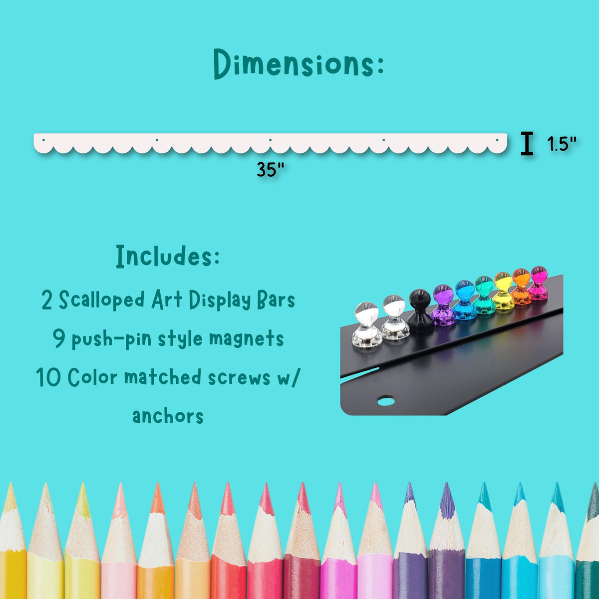 Scalloped Magnetic Art Display for Kids Artwork & Photos
