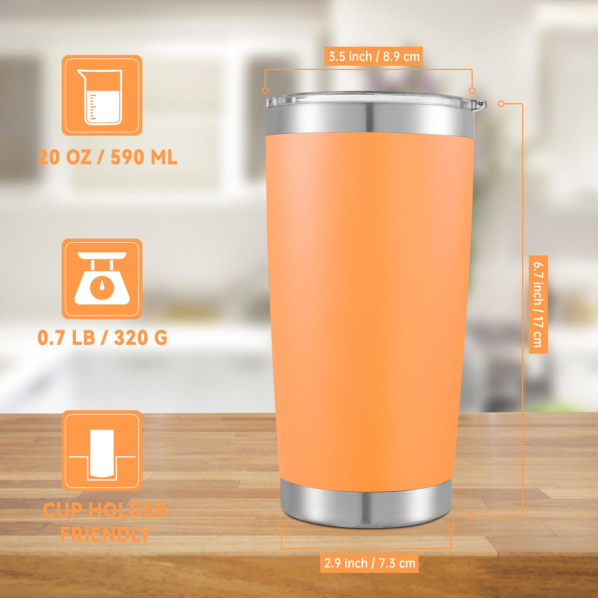 20 oz Tumblers Stainless Steel Tumbler with Lid