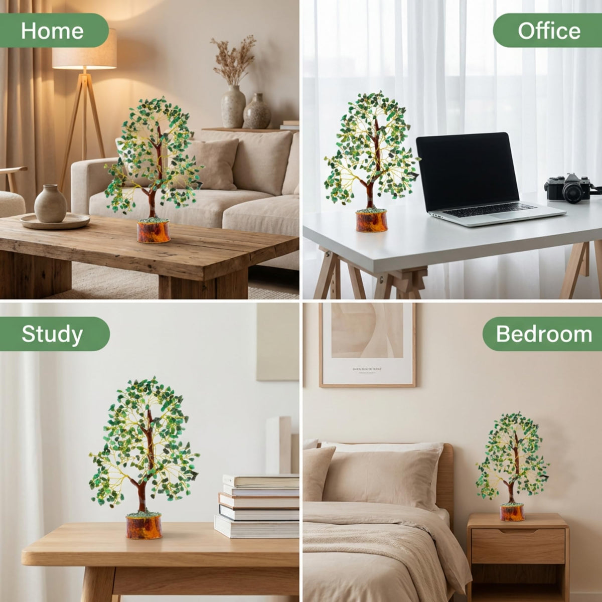 Green Jade Crystal Trees for Home Decor