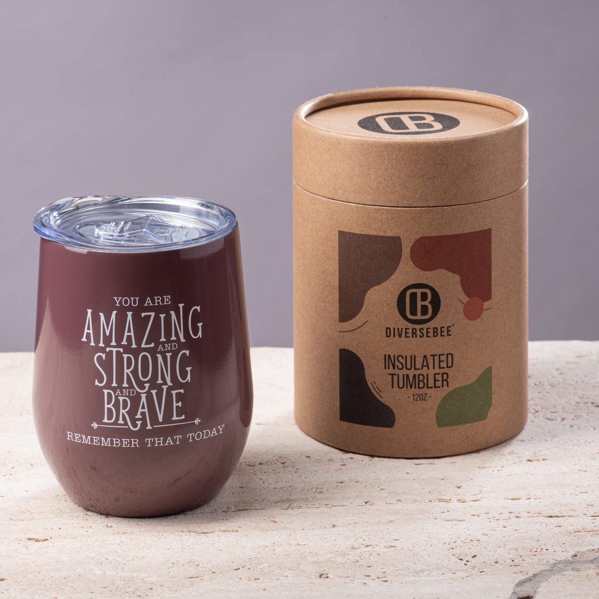 Insulated Wine Tumbler Cup with Lid 12 oz