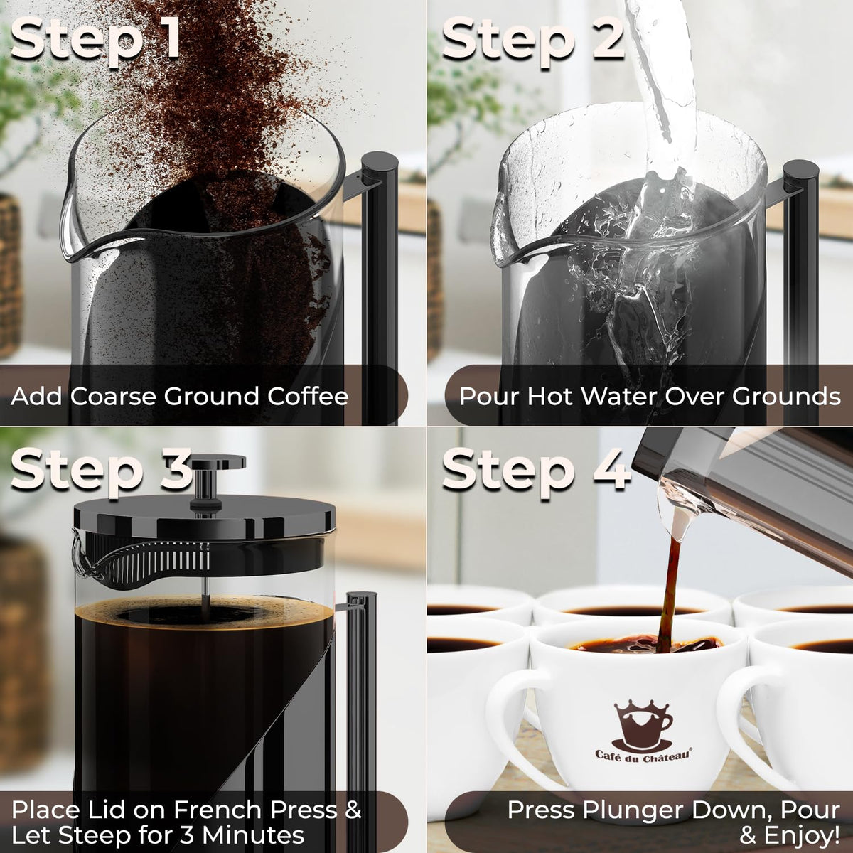 Stainless Steel French Press Coffee Maker 34 oz