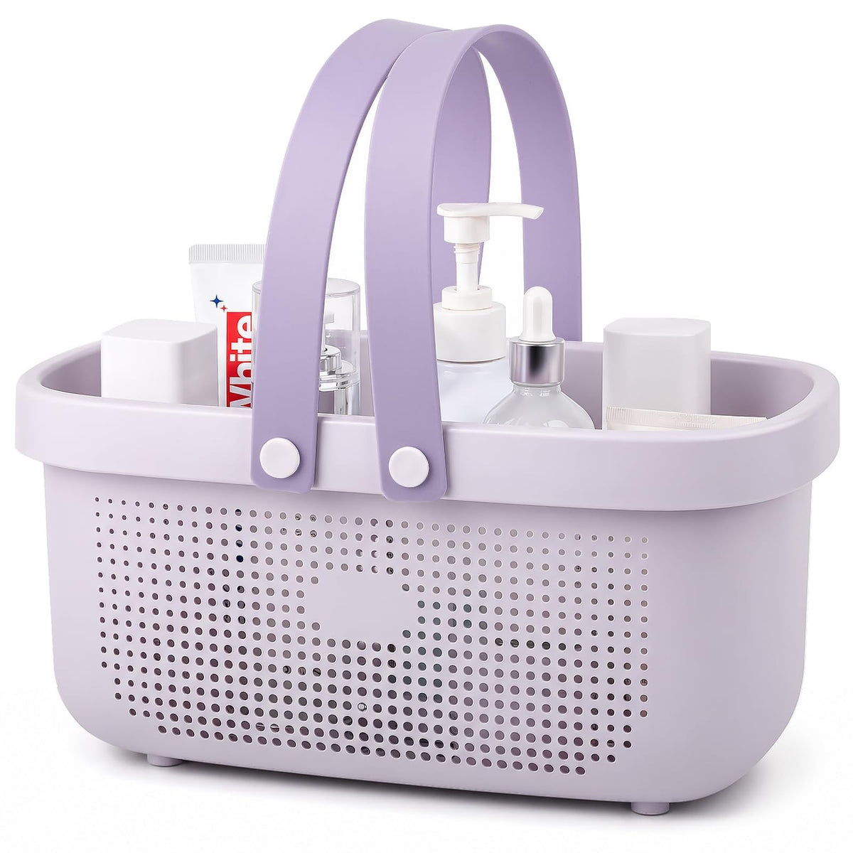 Portable Shower Caddy Basket with Handles Plastic Storage Basket ‌Purple