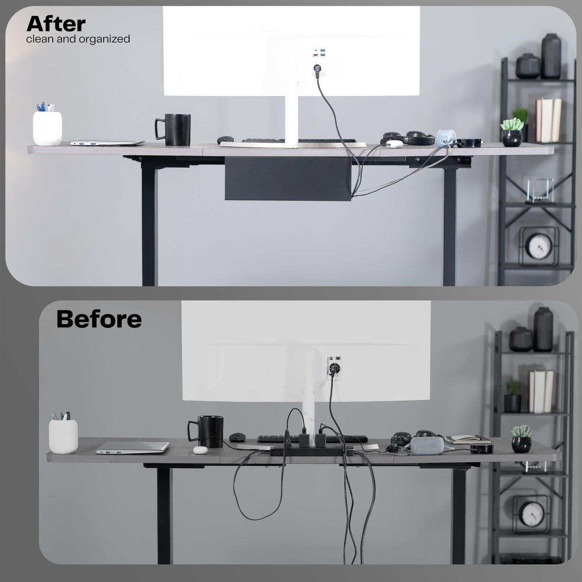 Black 17 inch Extra Deep Cable Management Tray