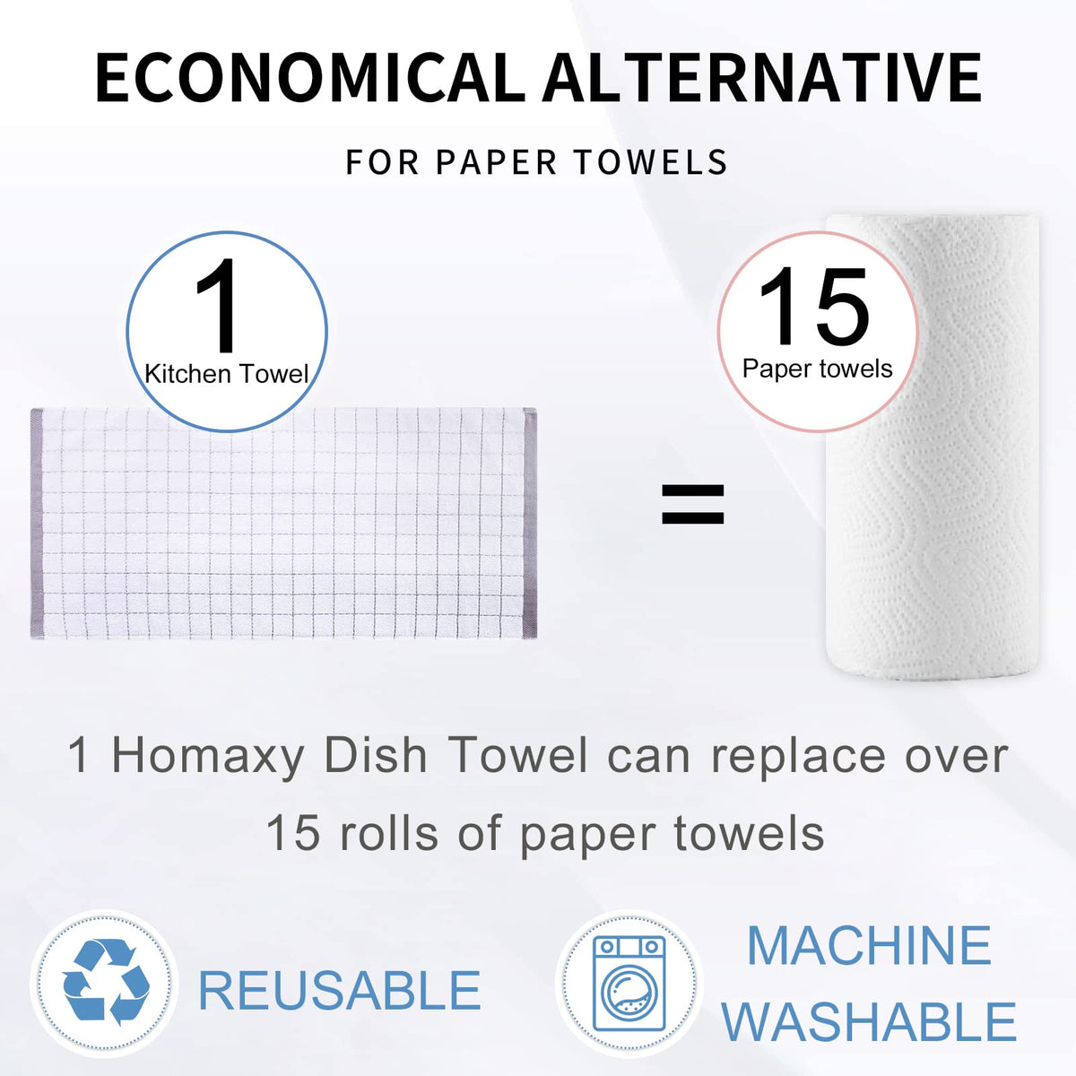 100% Cotton Terry Kitchen Towels (12 Count)