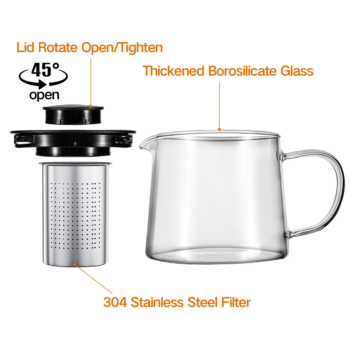 Glass Teapot 51oz
