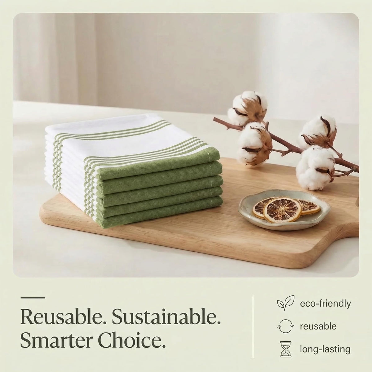 Kitchen Towels Cotton Dish Towels 20”x30” (6 Count)