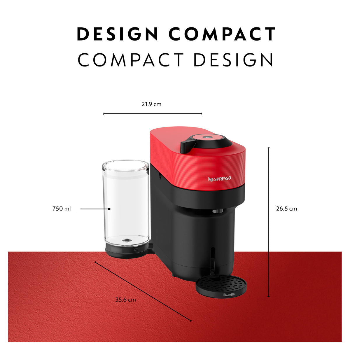 Vertuo Pop+ Coffee and Espresso Maker by Breville with Milk Frother