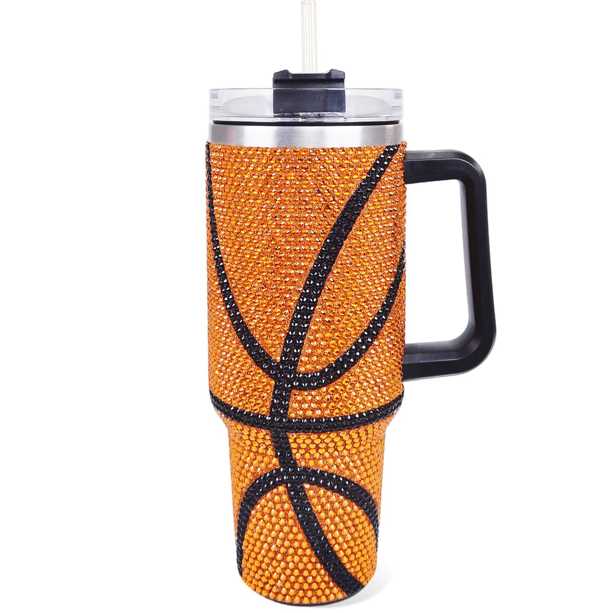40oz Bling Rhinestone Tumbler with Handle and Straw Glitter Cups