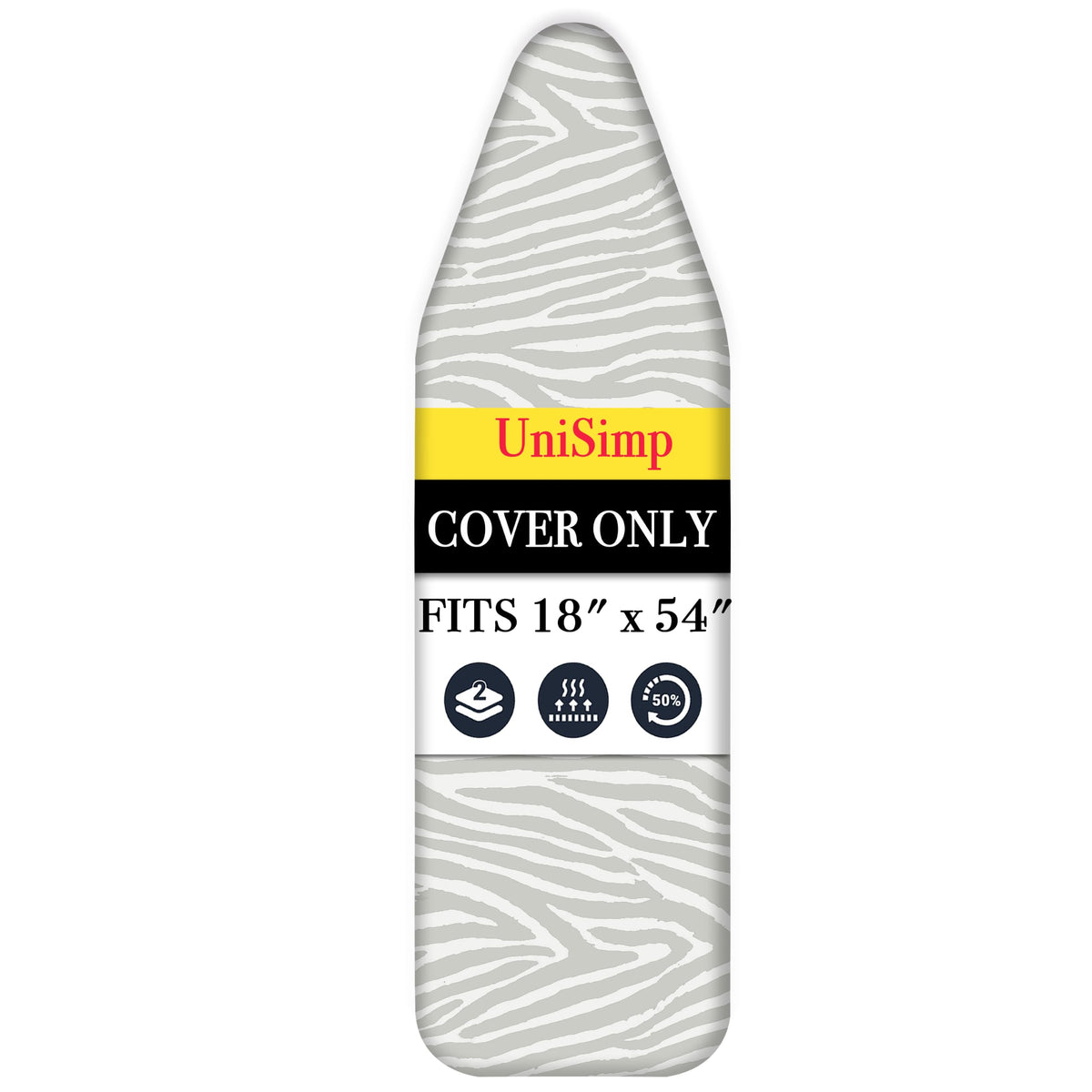 Ironing Board Cover and Pad 18"x54" Extra Thick Natural Cotton