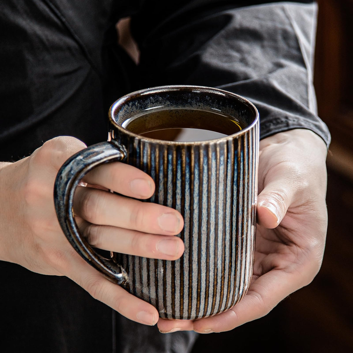 15.5oz 470ml Ceramics Teacups with Infuser and Lid