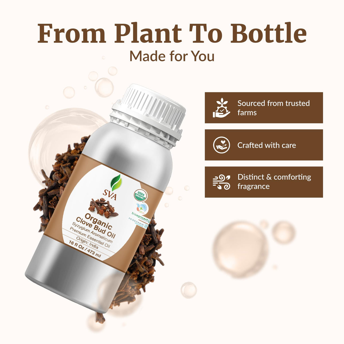 SVA Organic Clove Essential Oil (16 Fl Oz)
