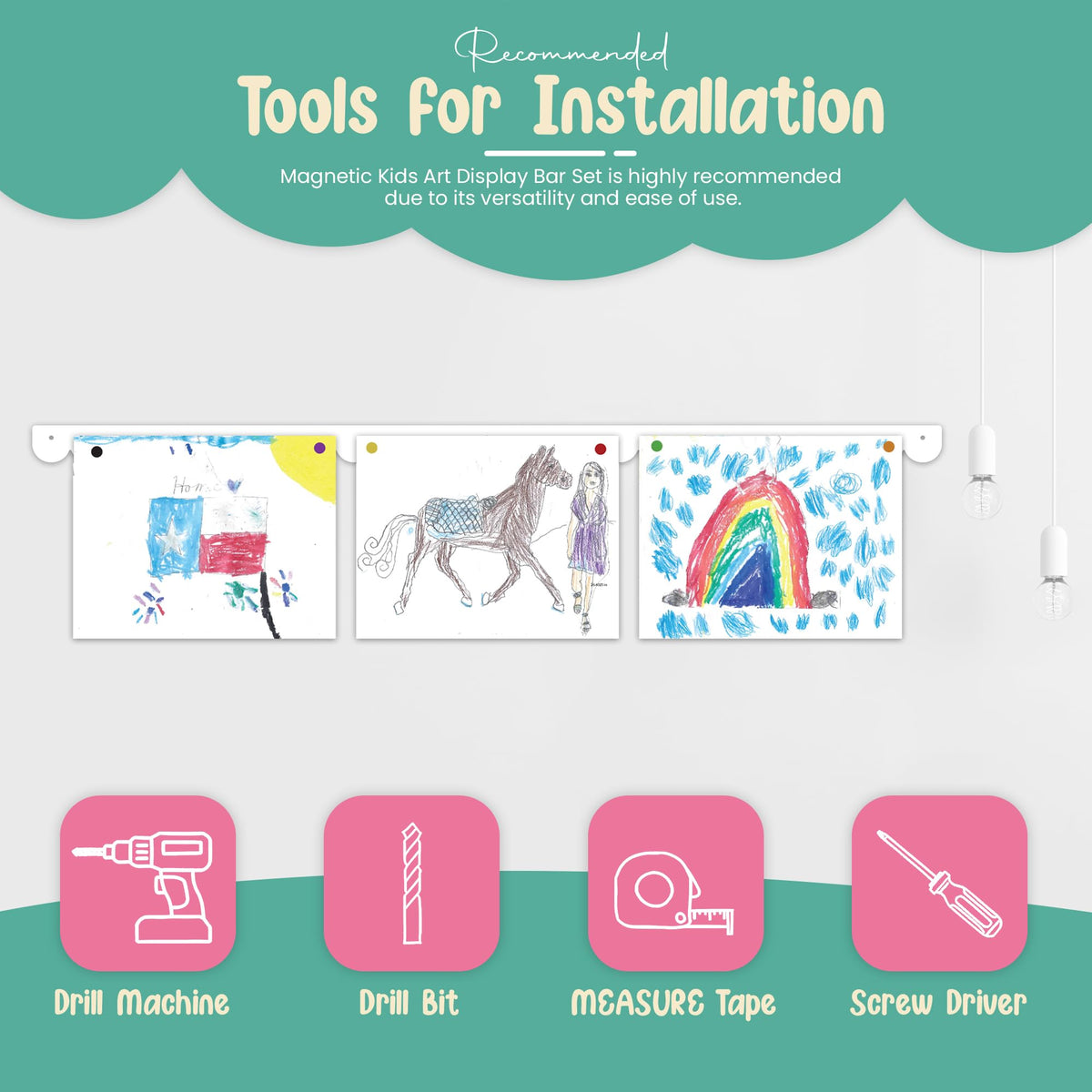 Scalloped Magnetic Art Display for Kids Artwork & Photos