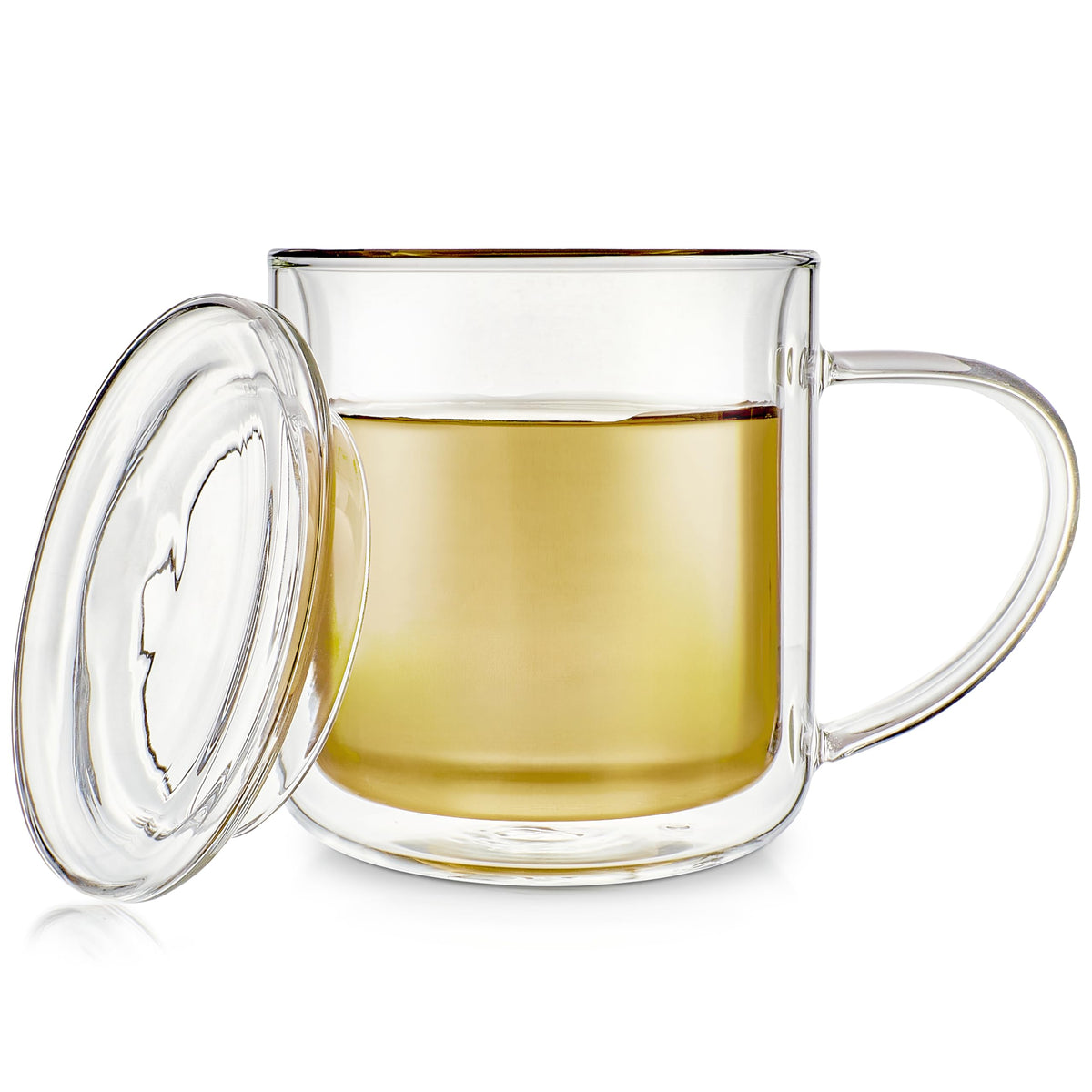 Double Wall Glass Cups with Lids (2 Count)