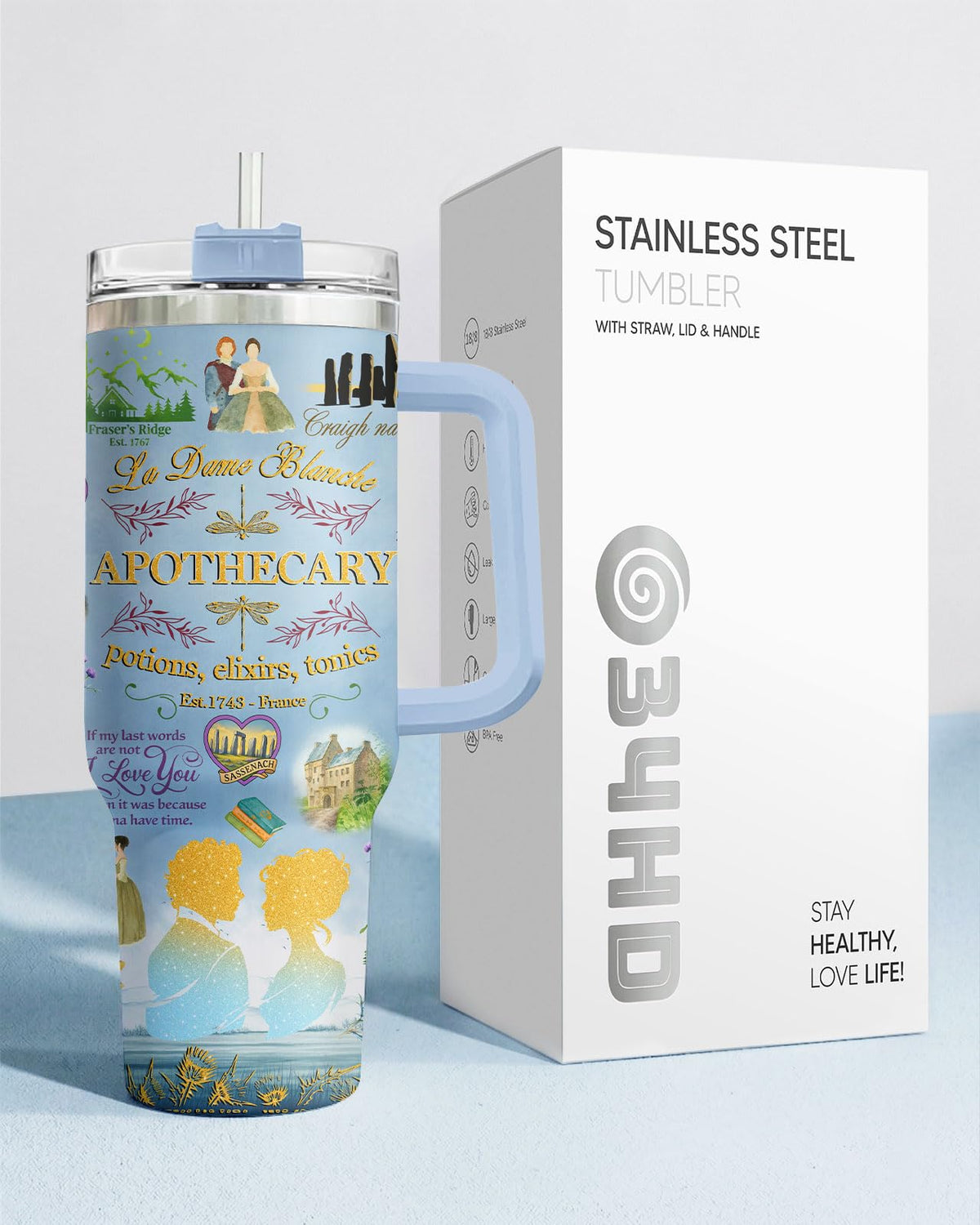 Highland Romance Time 40 oz Tumbler with Handle