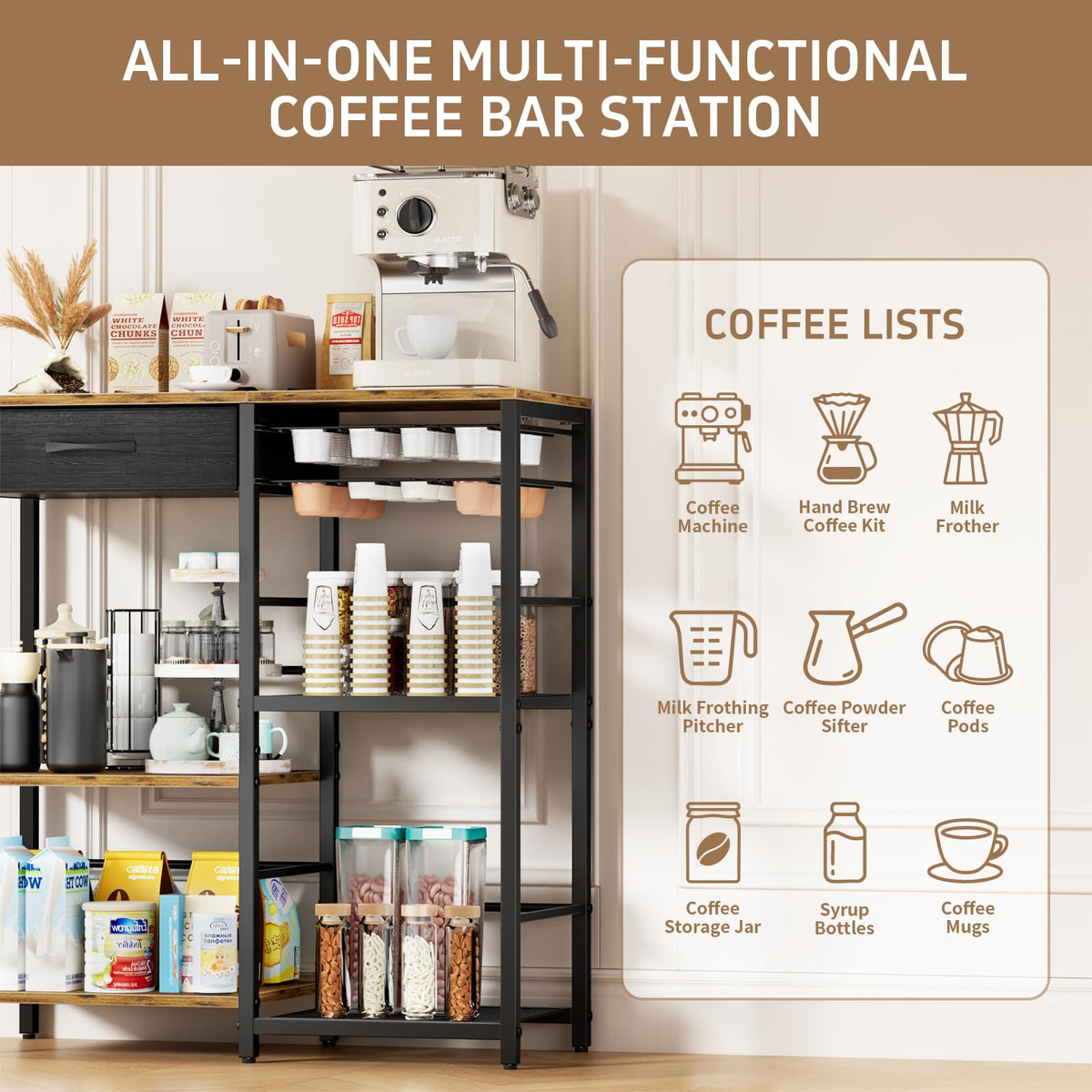 Coffee Bar with Integrated Storage