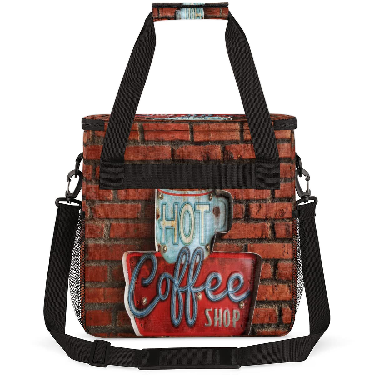 Vintage Red Brick Coffee Maker Carring Bag Travel Carrying Storage Tote Compatible with Keurig K