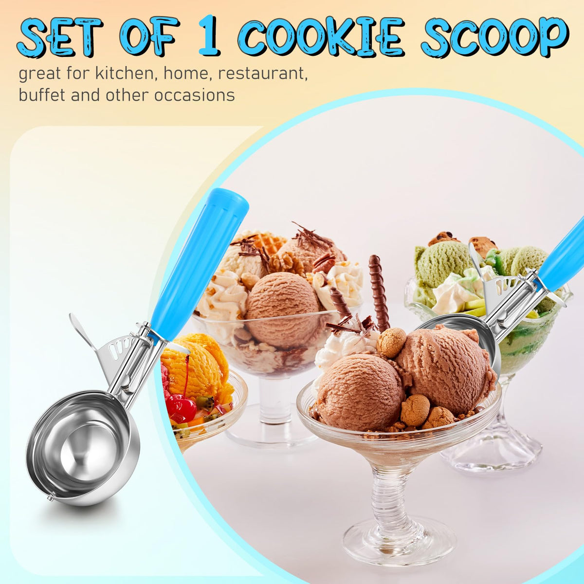 1 Pcs Ice Cream Scooper with Trigger