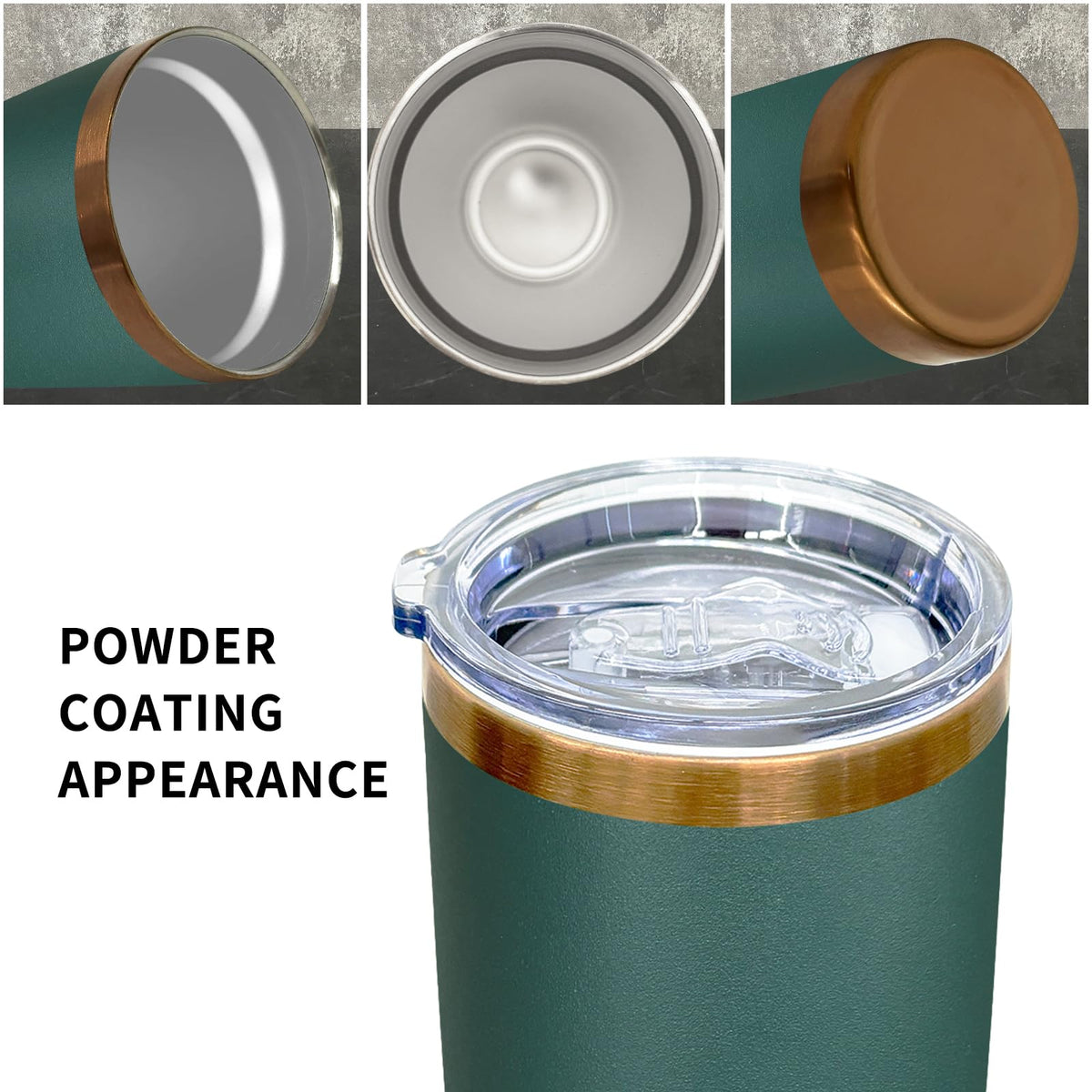 20 oz Insulated Tumblers Bulk With Lid and Straw Green (12 Count)
