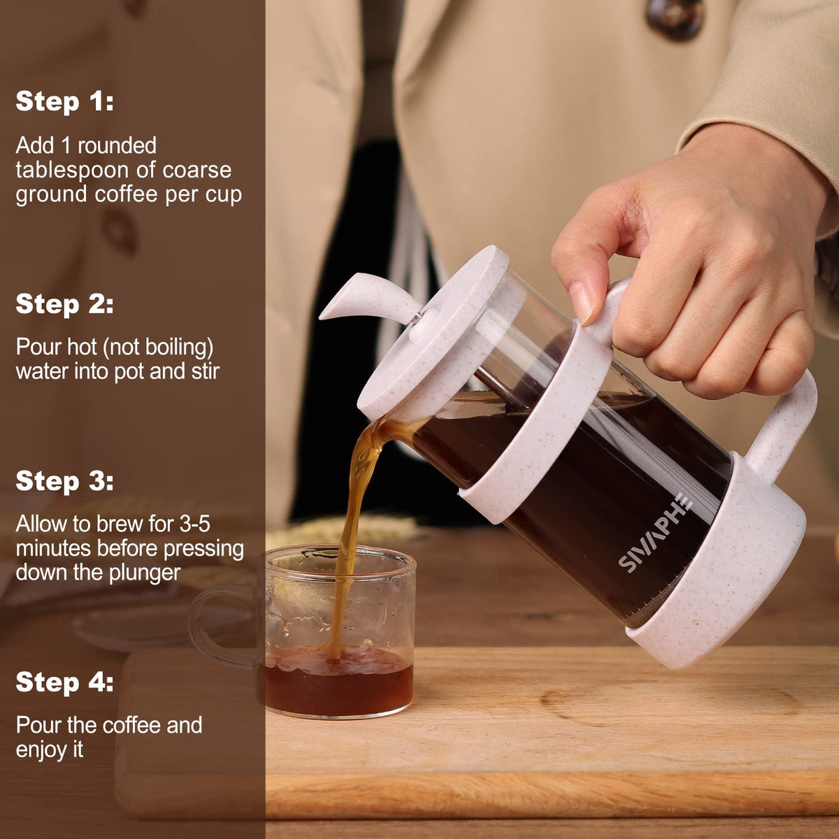 Small French Press 12 fl.oz Light