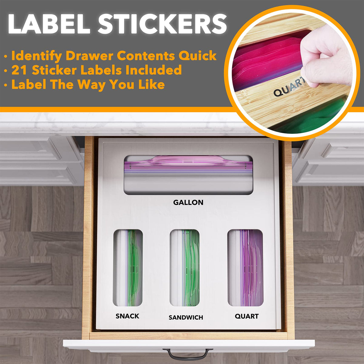 Bag Storage Organizer for Kitchen Drawer