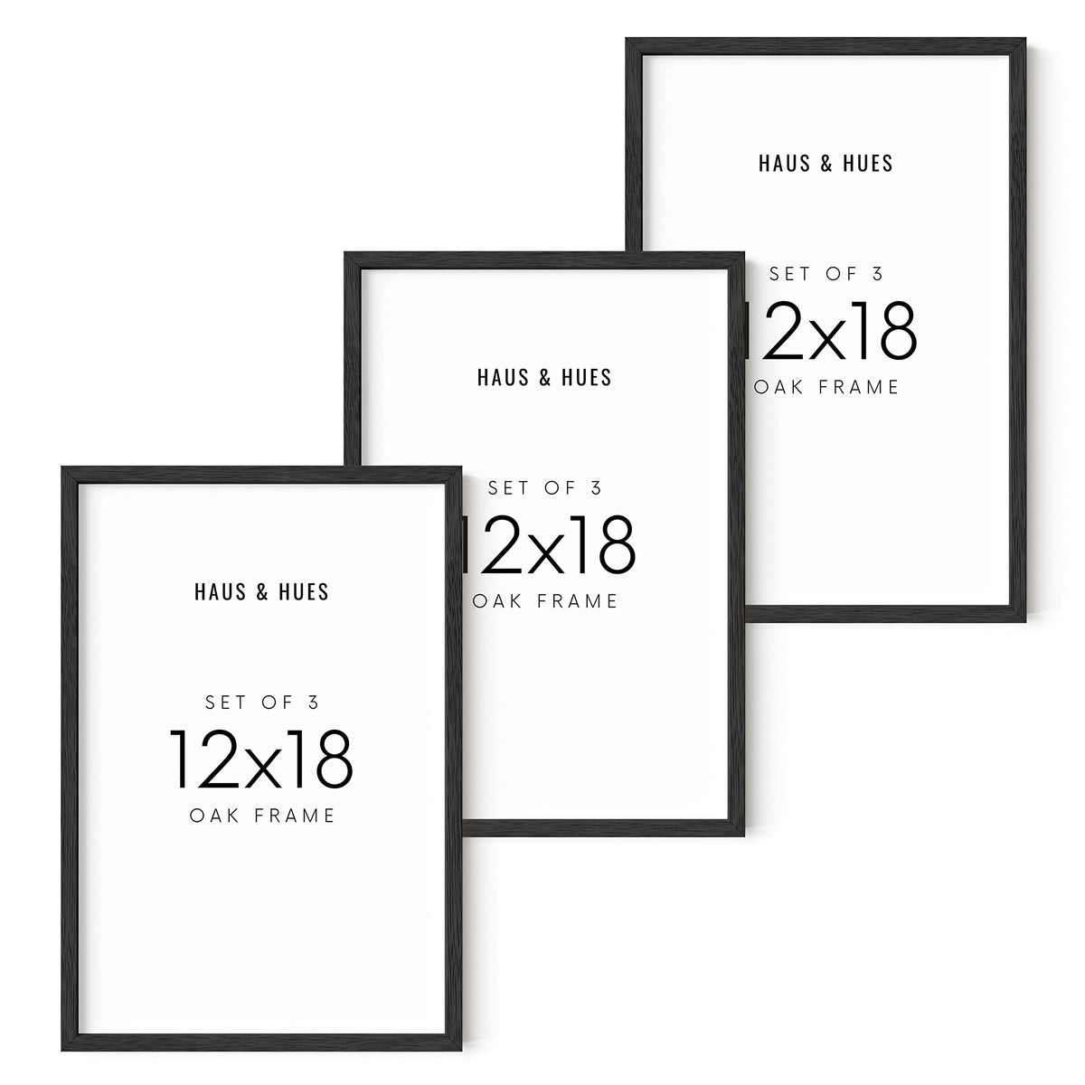 12x18 Black Oak Frame Set of 3 (3 Count)